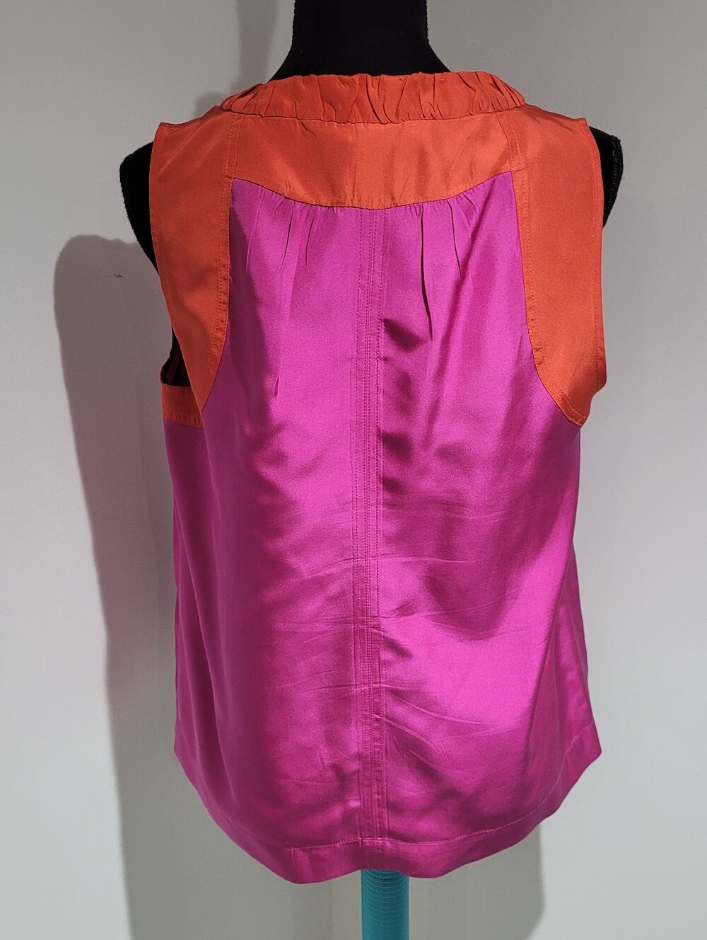 Marc By Marc Jacobs Pink and Orange Silk Blend Sleeveless Blouse - Picture 6 of 9